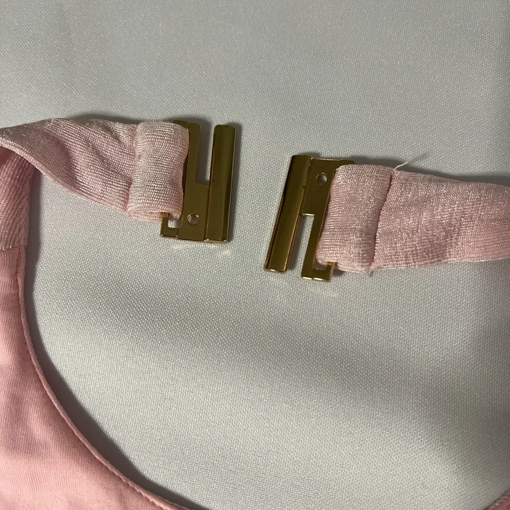 Pink Asymmetrical Ruched Mini Dress - Picture 6 of 6